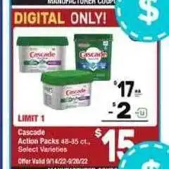 Cascade action packs