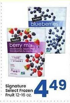 Albertsons Signature select frozen fruit offer