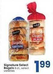 Albertsons Signature select bagels offer