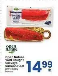 Albertsons Open nature wild caught sackeye salmon fillet offer