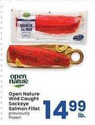 Albertsons Open nature wild caught sockeye salmon fillet offer