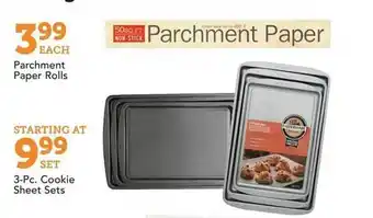 Parchment paper rolls 3-pc. cookie sheet sets