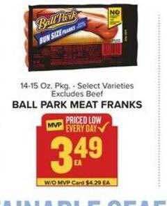 Food Lion Ball park meat franks offer