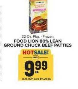 Food Lion Food lion 80% lean ground chuck beef patties offer