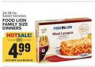 Food Lion Food lion family size dinners offer