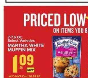 Food Lion Martha white muffin mix offer