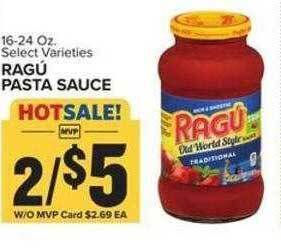 Food Lion Ragu pasta sauce offer