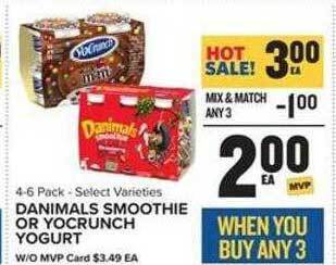 Food Lion Danimals smoothie or yocrunch yogurt offer