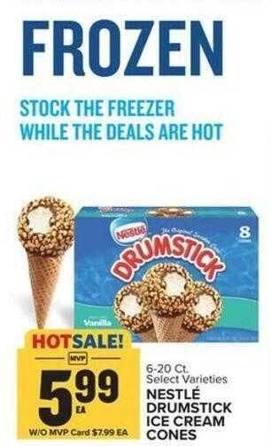 Food Lion Nestlé drumstick ice cream cones offer