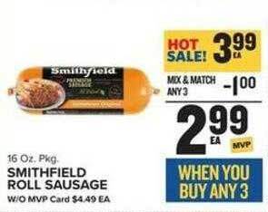 Food Lion Smithfield roll sausage offer