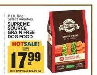 Food Lion Supreme source grain free dog food offer