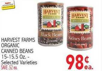 Ingles Markets Harvest farms organic canned beans offer