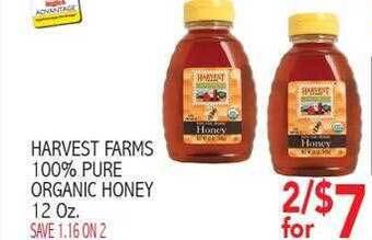 Ingles Markets Harvest farms 100% pure organic honey offer