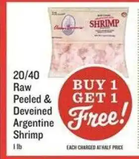 Lowes Foods 20 40 raw peeled & deveined argentine shrimp offer