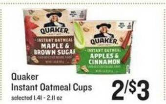 Lowes Foods Quaker instant oatmeal cups offer