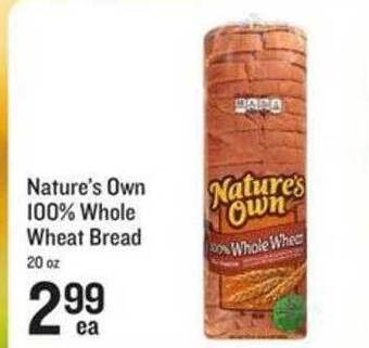 Lowes Foods Nature's own 100% whole wheat bread offer