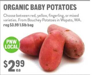 New Seasons Market Organic baby potatoes offer