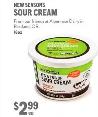 New Seasons Market New seasons sour cream offer