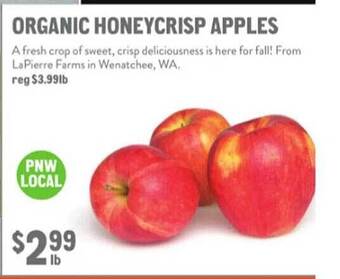 New Seasons Market Organic honeycrisp apples offer
