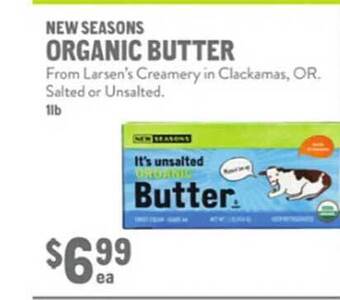 New Seasons Market New seasons organic butter offer