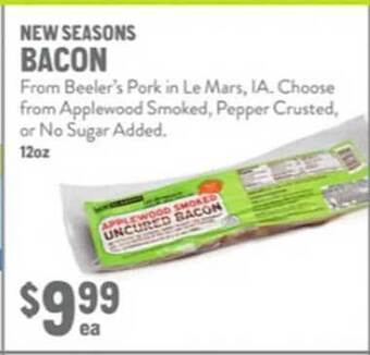 New Seasons Market New seasons bacon offer