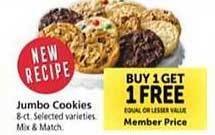 Safeway Jumbo cookies offer