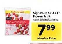Safeway Signature select frozen fruit offer