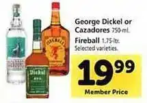Safeway George dickel or cazadores fireball offer