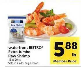 Safeway Waterfront bistro extra jumbo raw shrimp offer