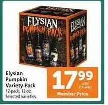 Safeway Elysian pumpkin variety pack 12-pack selected varieties offer
