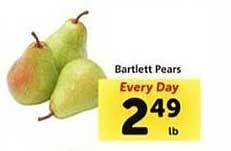 Safeway Bartlett pears offer