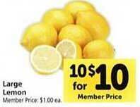 Safeway Large lemon offer