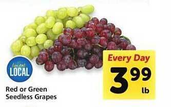 Safeway Red or green seedless grapes offer