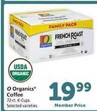 Safeway O organics coffee offer