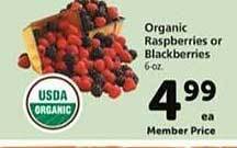 Safeway Organic raspberries or blackberries offer