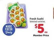 Safeway Fresh sushi offer