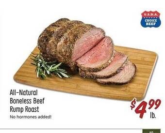 Sprouts Farmers Market All-natural boneless beef rump roast offer