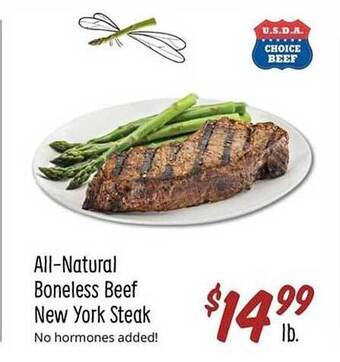 Sprouts Farmers Market All-natural boneless beef new york steak offer
