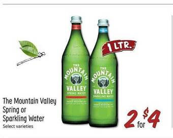 Sprouts Farmers Market The mountain valley spring or sparkling water offer