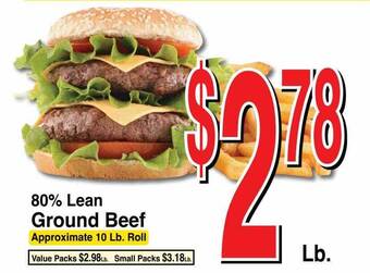Super Saver 80% lean ground beef offer