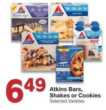 United Supermarkets Atkins bars, shakes or cookies offer