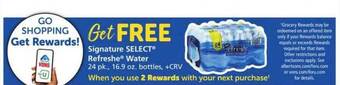 Vons Signature select refreshe water offer