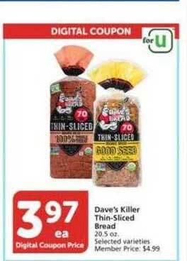 Vons Dave's killer thin-sliced bread offer