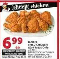 Vons 8-piece fried chicken offer
