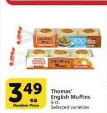 Vons Thomas' english muffins offer