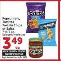 Vons Popcorners tostitos tortilla chips or salsa offer