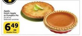 Vons Apple, dutch apple or pumpkin pie offer