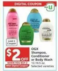 Ogx shampoo, conditioner or body wash