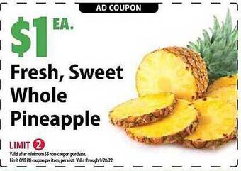 Festival Foods Fresh, sweet whole pineapple offer