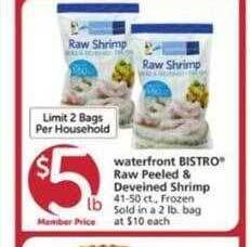 Vons Waterfront bistro raw peeled & deveined shrimp offer